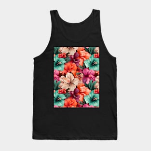 #40 Floral Pattern. Hibiscus Flower Pattern. Tank Top